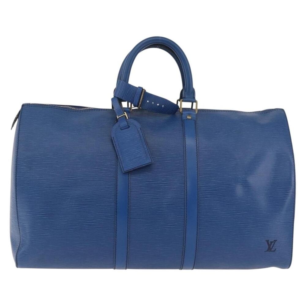 Louis Vuitton Epi Keepall 45 Travel Bag Blue